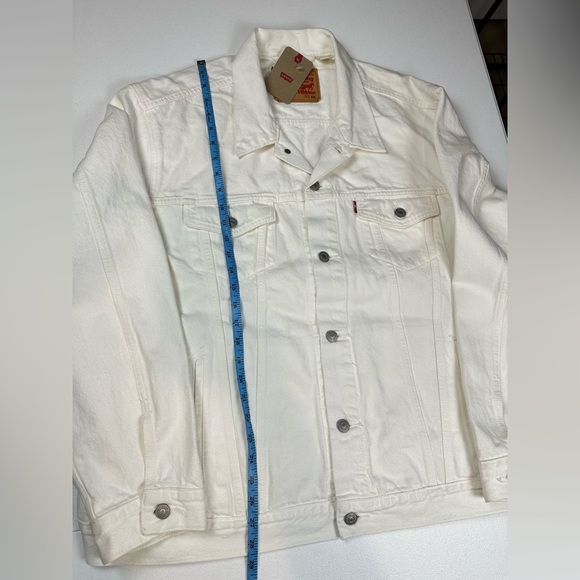 New Levis Jacket Mens Denim Trucker Jacket Jeans White Standard Size 2XL - Picture 5 of 12